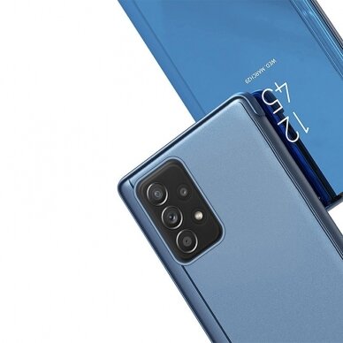 Samsung Galaxy A33 Atverčiamas dėklas Clear View 5G mėlynas 3