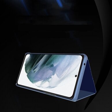 Atverčiamas Dėklas Clear View skirtas Samsung Galaxy S22 Ultra Rožinis 1