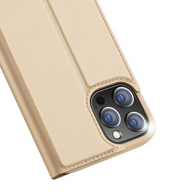 Iphone 13 Pro Max Atverčiamas dėklas Dux Ducis Skin Pro  auksinis 2