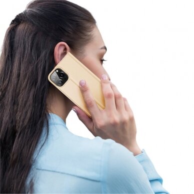 Iphone 13 Pro Max Atverčiamas dėklas Dux Ducis Skin Pro  auksinis 8
