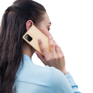 Samsung Galaxy A03s Atverčiamas dėklas Dux Ducis Skin Pro auksinis 6