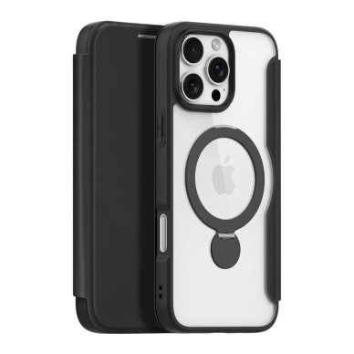 Atverčiamas Dėklas Dux Ducis Skin X Pro iPhone 16 Pro Max  MagSafe, Flip and Stand - Juodas 1