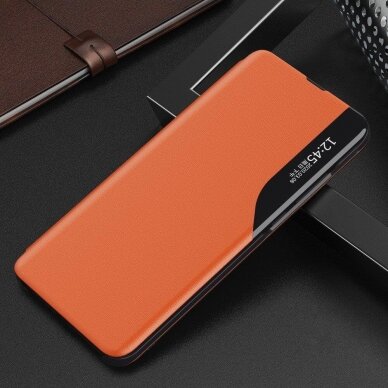 Atverčiamas dėklas Eco Leather View Case elegant bookcase Samsung Galaxy S21+ 5G (S21 Plus 5G) oranžinis 1