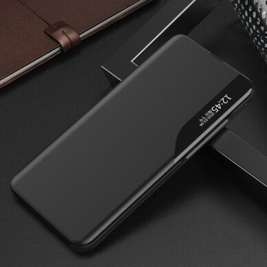 Samsung Galaxy A02s Atverčiamas dėklas Eco Leather View Case elegant Juodas 1