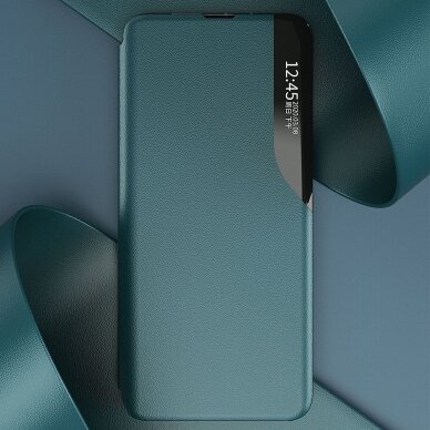 Samsung Galaxy A02s Atverčiamas dėklas Eco Leather View Case elegant Juodas 7