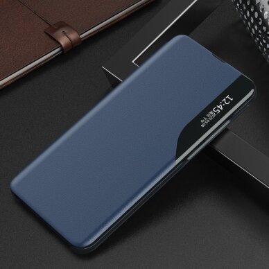 Samsung Galaxy A02s Atverčiamas dėklas Eco Leather View Case elegant Mėlynas 1