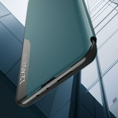 Samsung Galaxy A02s Atverčiamas dėklas Eco Leather View Case elegant Mėlynas 6