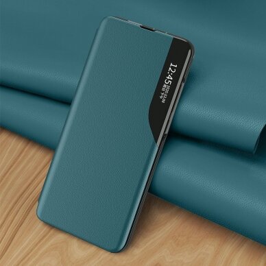 Samsung Galaxy A02s Atverčiamas dėklas Eco Leather View Case elegant Mėlynas 8