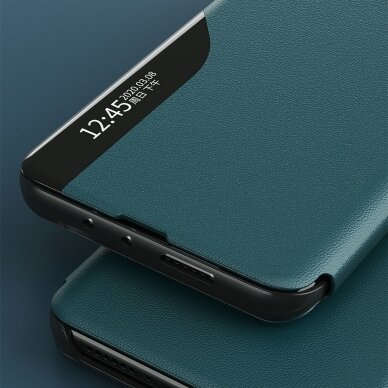 Samsung Galaxy A02s Atverčiamas dėklas Eco Leather View Case elegant Mėlynas 9