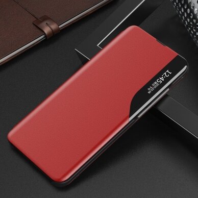 Akcija! Atverčiamas Dėklas Eco Leather View Case elegant Samsung Galaxy A22 4G Raudonas 1