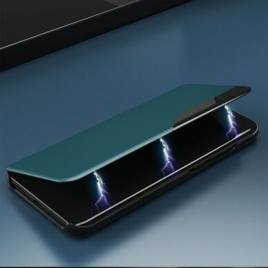 Akcija! Atverčiamas Dėklas Eco Leather View Case elegant Samsung Galaxy A22 4G Raudonas 4