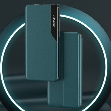 Akcija! Atverčiamas Dėklas Eco Leather View Case elegant Samsung Galaxy A22 4G Raudonas 8