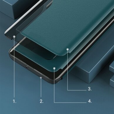 Iphone 13 Pro Max Atverčiamas dėklas Eco Leather View  Žalias 9