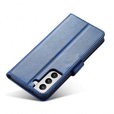 Akcija! Samsung Galaxy S22 Ultra Atverčiamas Dėklas Magnet Case Elegant skirtas  Mėlynas 1