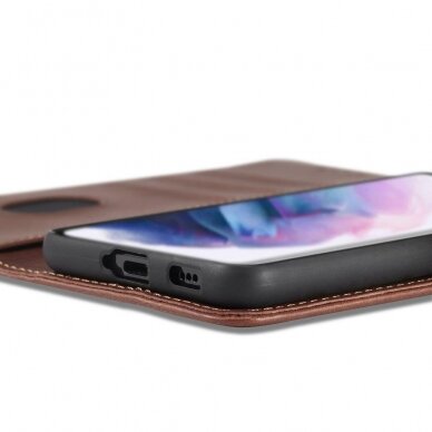 Akcija! Samsung Galaxy S22 Ultra Atverčiamas Dėklas Magnet Case Elegant skirtas  Mėlynas 11