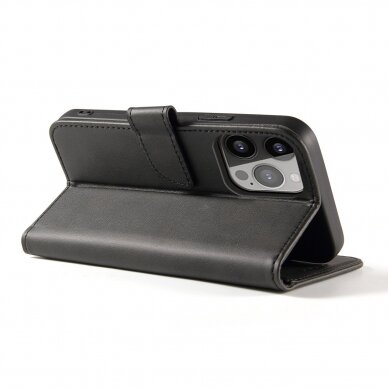 Atverčiamas dėklas Magnet Case Vivo Y35 / Vivo Y22 / Vivo Y22s cover with flip wallet stand juodas 2