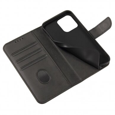 Atverčiamas dėklas Magnet Case Vivo Y35 / Vivo Y22 / Vivo Y22s cover with flip wallet stand juodas 5