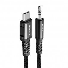 Audio kabelis Acefast USB Type C - 3.5mm mini jack (male) 1.2m, AUX Juodas (C1-08)