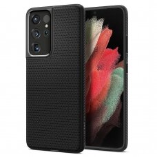 AUKŠTOS KOKYBĖS DĖKLAS SPIGEN LIQUID AIR GALAXY S21 ULTRA MATTE JUODAS