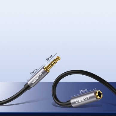 Audio adapteris Ugreen AUX 3,5 mm 3m sidabrinis (10595) 9