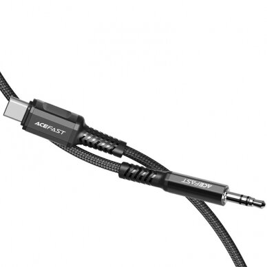 Audio kabelis Acefast USB Type C - 3.5mm mini jack (male) 1.2m, AUX Juodas (C1-08) 2