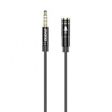 Audio kabelis Dudao AUX - 3.5 mm mini jack Juodas 1