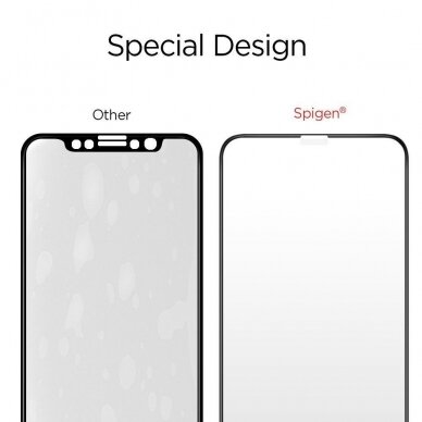 Aukštos Kokybė Apsauginis Stiklas Spigen Fc Iphone X/Xs Juodas 1