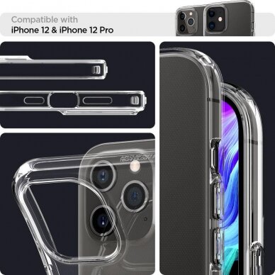 Aukštos Kokybės Dėklas Spigen Liquid Crystal Iphone 12 Pro / Iphone 12 Skaidrus 8