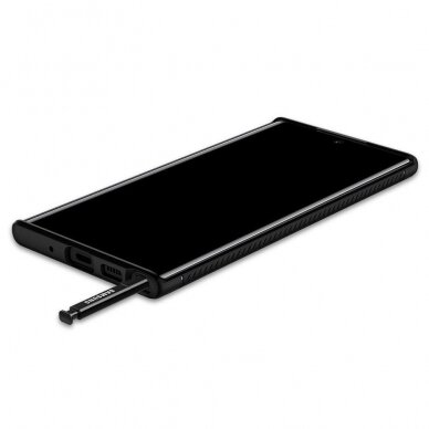 Aukštos Kokybės Dėklas Spigen Rugged Armor Galaxy Note 10+ Plus Matte Juodas DZWT2129 7
