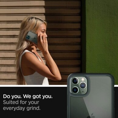Aukštos Kokybės Dėklas Spigen Ultra Hybrid Iphone 11 Pro Midnight Žalias 5
