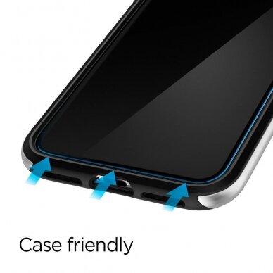 Aukštos Kokybės Ekrano Apsauga Spigen Glass Fc 2-Pack Iphone 11 Pro Juodais Kraštais  5