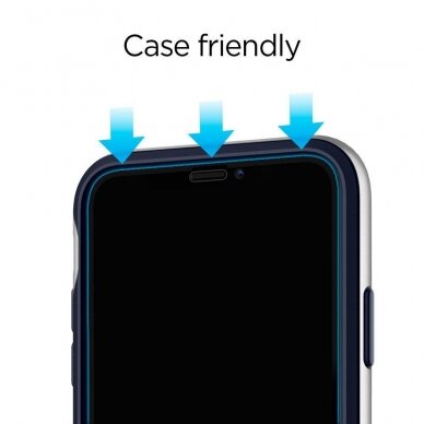 Aukštos Kokybės Ekrano Apsauga Spigen Glass Fc 2-Pack Iphone 11 Pro Juodais Kraštais  6