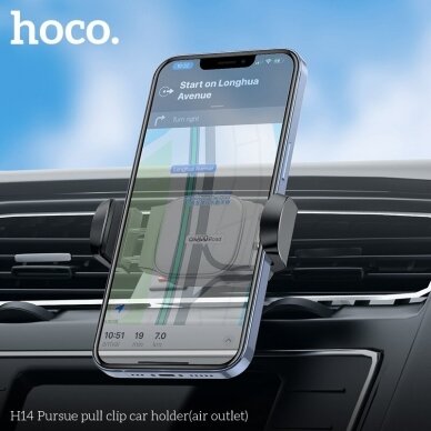 Automobilinis telefono laikiklis Hoco H14 tvirtinamas į ventiliacijos groteles, juodas 1
