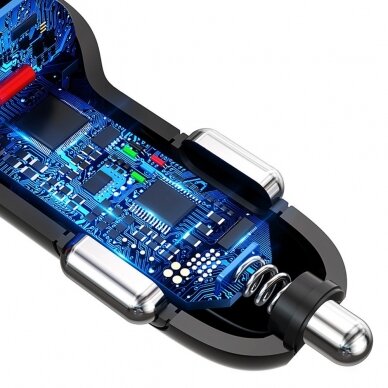 Automoblinis įkroviklis Dudao universal Car Charger 3x USB Quick Charge 3.0 QC3.0 2.4A 18W baltas 9