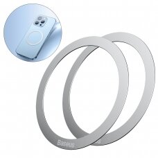 Baseus Halo Series magnetic ring (2 pcs / package) Sidabrinis (PCCH000012)