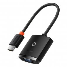 Akcija! Baseus Lite Series plug adapter HDMI to VGA + mini jack 3.5mm / micro USB power supply black (WKQX010101)