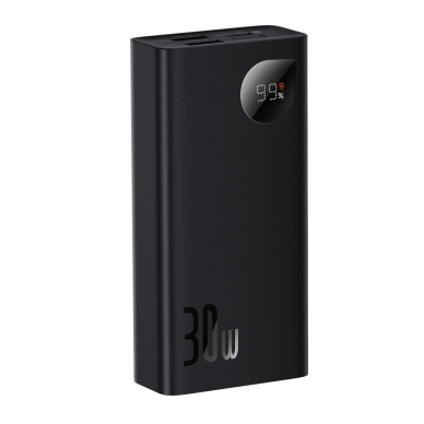 Baseus Adaman2 power bank with digital display 10000mAh 30W 2 x USB / 1x USB Type C Overseas Edition PD QC SCP Juodas (PPAD040101) 7