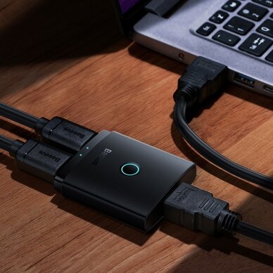 Baseus AirJoy 2in1 4K 60Hz bi-directional HDMI adapter with built-in 1m cable - Juodas 12