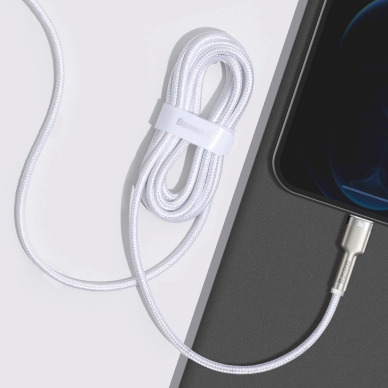 Baseus Cafule Series Metal Data USB-C / Lightning 20W PD Kabelis 1 m - baltas 9
