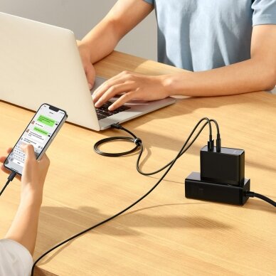 Baseus GaN5 Pro Fast Universal GaN USB Charger Type C / USB 100W PD3.0, QC4.0 +, AFC white (CCGP090201) 11
