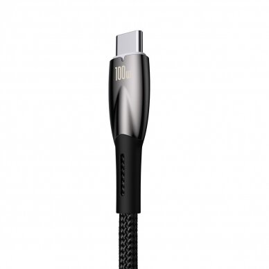 Baseus Glimmer Series Fast Charging Cable USB-A - USB-C 100W 480Mbps 2m Juodas 2