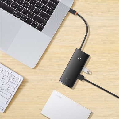 Baseus Lite Series multifunctional HUB USB Type C - 2 x USB 3.0 / USB Type C PD / HDMI 1,4 / SD / TF black (WKQX050101) 15