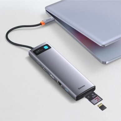 Baseus Metal Gleam multi-functional HUB USB Type C 12in1 HDMI / DP / USB Type C / minijack 3.5mm / RJ45 / SD (WKWG020213) 16