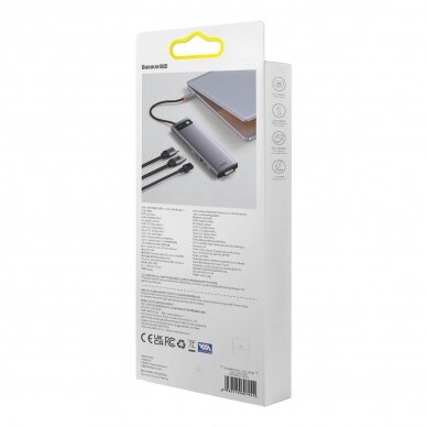 Baseus Metal Gleam multi-functional HUB USB Type C 12in1 HDMI / DP / USB Type C / minijack 3.5mm / RJ45 / SD (WKWG020213) 25