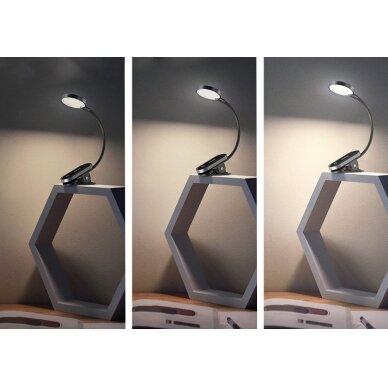 Baseus mini LED Skaitymo Lempa Su Spaustuku Pilka (DGRAD-0G) 19