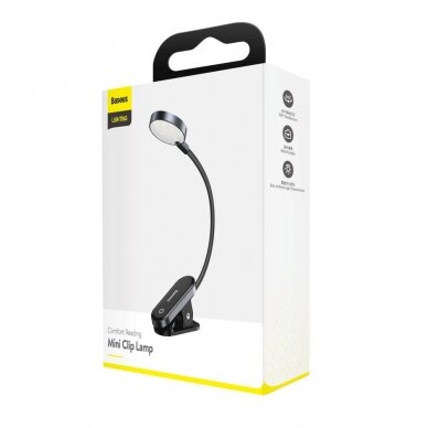 Baseus mini LED Skaitymo Lempa Su Spaustuku Pilka (DGRAD-0G) 4