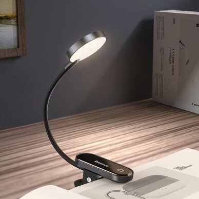 Baseus mini LED Skaitymo Lempa Su Spaustuku Pilka (DGRAD-0G) 8