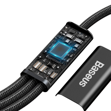 Baseus Rapid Series 3in1 USB-C - USB-C / Lightning / micro USB Kabelis 20W PD 1.5m - Juodas 4