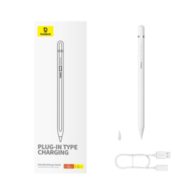 Baseus Smooth Writing 2 stylusactive tipiPad + USB-A - Lightning Kabelisreplaceable tip - baltas 7