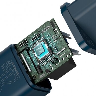 Baseus Super Si 1C Greitas Buitinis Įkroviklis USB Type C 20 W Mėlynas (CCSUP-B03) 8